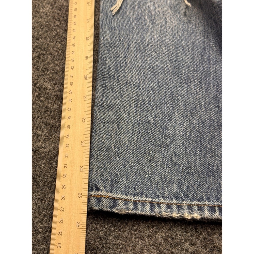 Levi's 501 Original Fit Jeans Womens 26 Blue Distressed Straight Leg Grunge Core - Picture 5 of 7